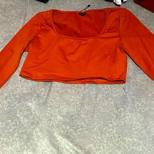 Brown crop top shirt